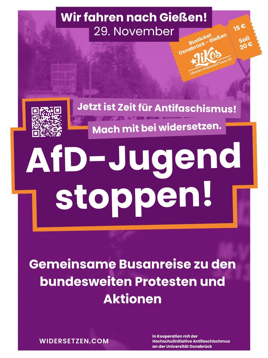 Am 29.11. alle nach Gießen – Patriotische Jugend verhindern!